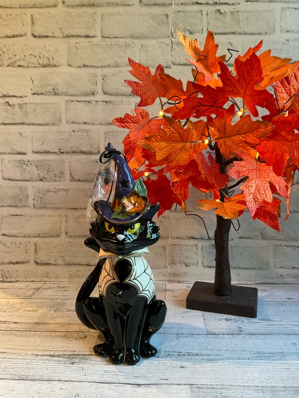Blue Sky Clayworks Halloween Cat Tealight Holder